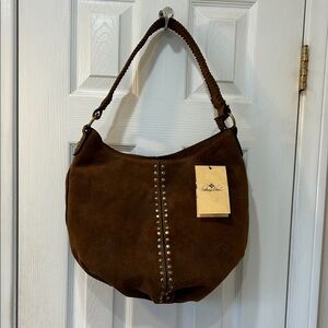 Patricia Nash Brown Hobo Bag with Stud Accents